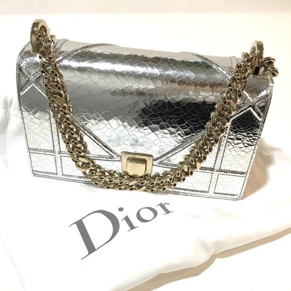 DIOR Small flap DIORAMA Shoulder Bag Silver/GoldHW - Picture 4 of 9